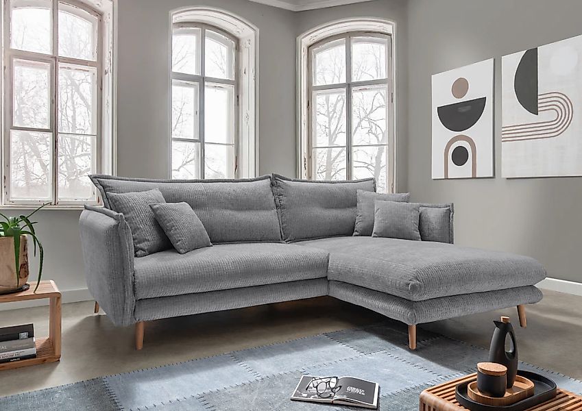 INOSIGN Ecksofa "Lazio modern und bequem, schmale Armlehnen, tolle Detailve günstig online kaufen