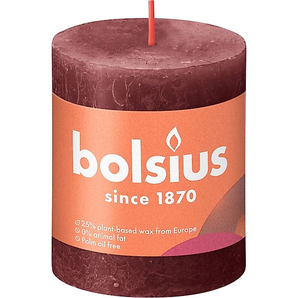 Bolsius Rustik-Kerze Shine 80/68 mm Samtrot günstig online kaufen