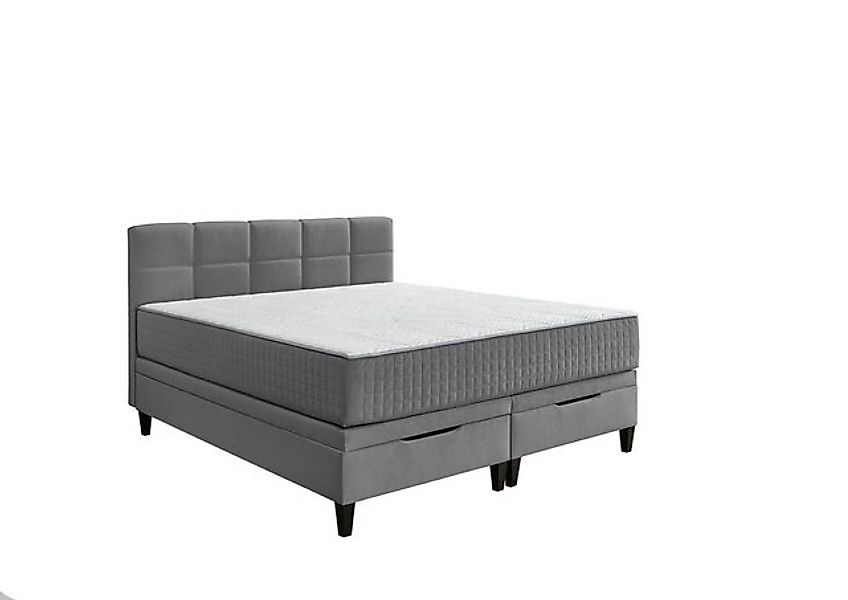 Boxspringbett ca. 180x200 cm mit Bettkasten und Topper H2/H3 wendbar anthra günstig online kaufen