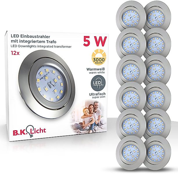 B.K.Licht LED Einbauleuchte 12er Set Einbaustrahler, Schwenkbare Deckenspot günstig online kaufen