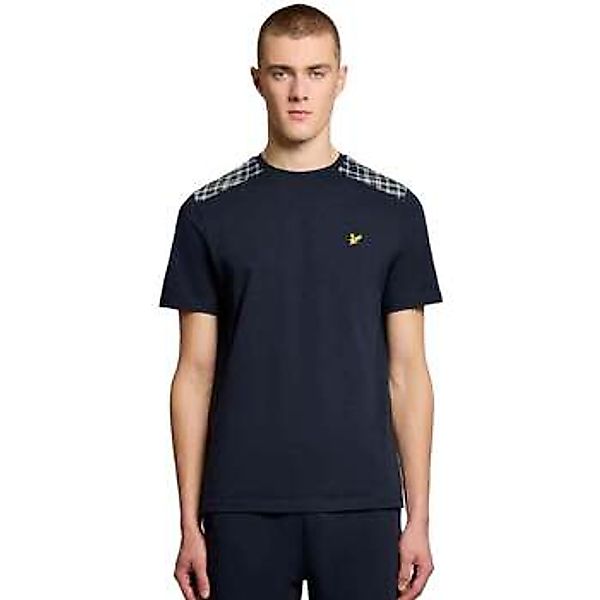 Lyle & Scott  T-Shirt Check Panelled T-Shirt Dark Navy günstig online kaufen