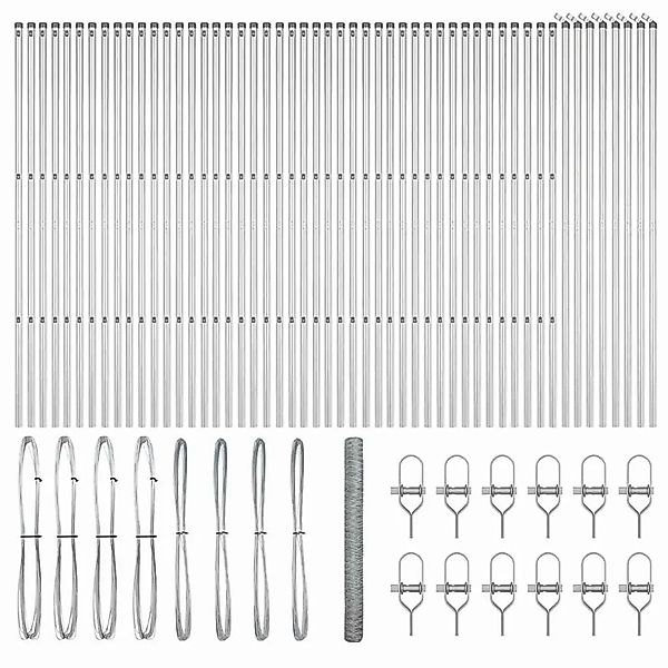 vidaXL Zaunpfosten Silber 100 x 1,6 m 50 mm Maschen Stahl 3353041 günstig online kaufen