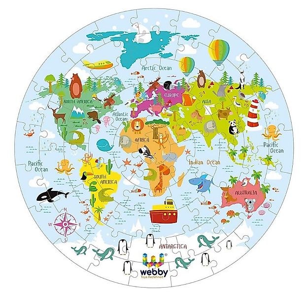 Webby Toys Puzzle Holzpuzzle-Set – 60 Teile – Lernspiel für Kinder ab 5 Jah günstig online kaufen