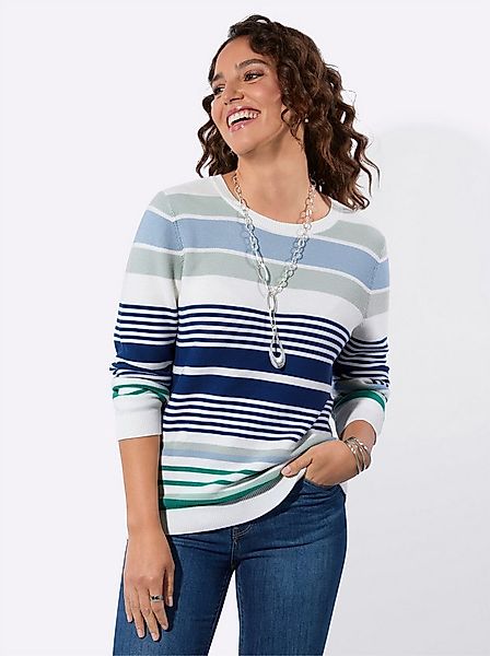 Witt Strickpullover Ringel-Pullover Langarm Perlfang günstig online kaufen