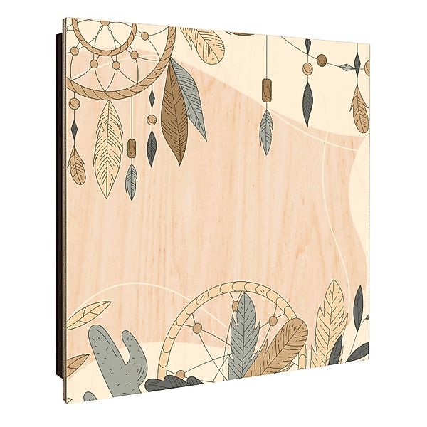 Banjado Großer Schlüsselkasten Holz 30x30cm Schwarz Scharnier Links 50 Hake günstig online kaufen