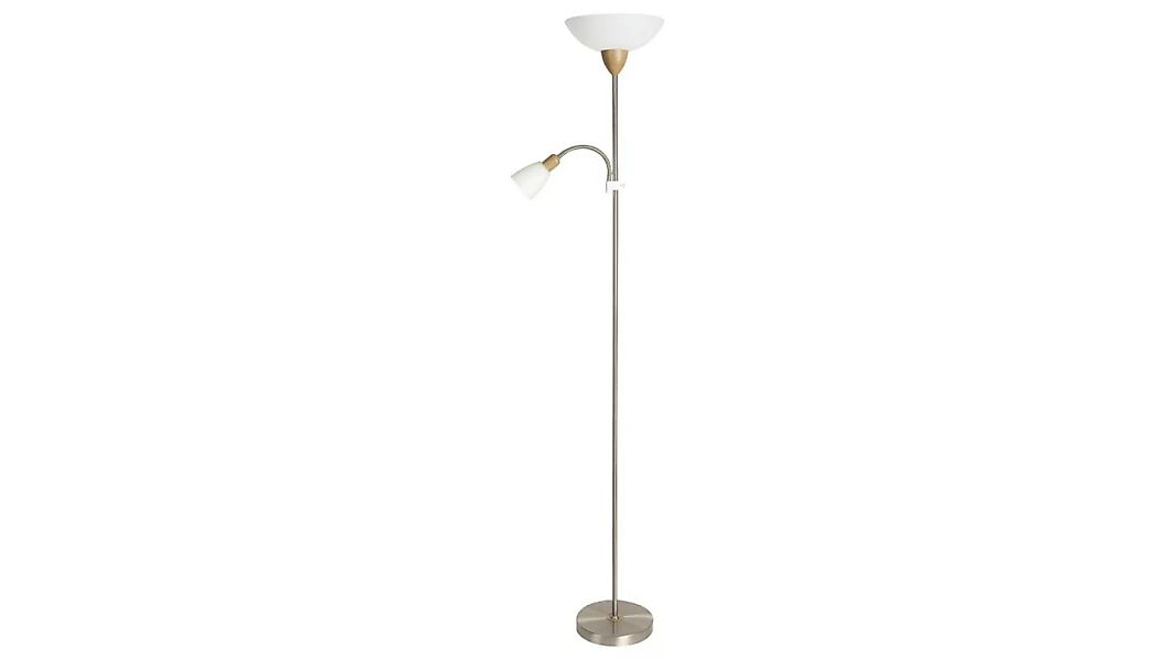 Stehlampe Opalglas chromfarben buche 2-flammig E14 E27 Diana günstig online kaufen