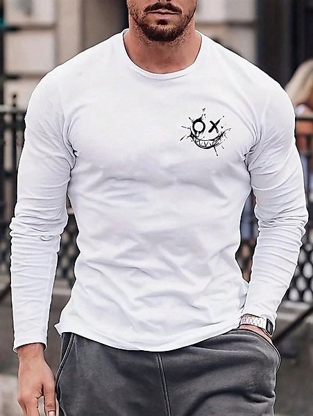RMK Rundhalsshirt Longsleeve Herren Langarmshirt Rundhals Basic Smile Smile günstig online kaufen