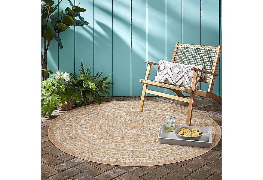 Ayyildiz Teppiche Outdoorteppich COMILLA 0887, rund, Höhe: 5 mm, Pflegeleic günstig online kaufen