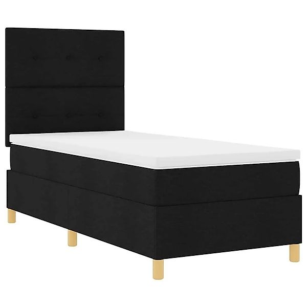 vidaXL Boxspringbett mit Kopfteil Schwarz 100 x 200 cm Stoff 3339597 günstig online kaufen