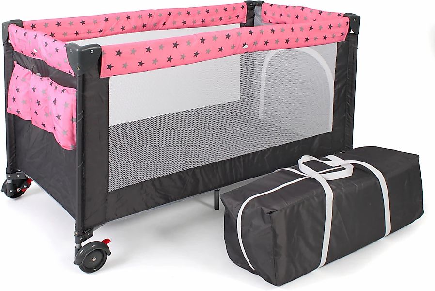 CHIC4BABY Baby-Reisebett "Luxus, Sternchen grau" günstig online kaufen