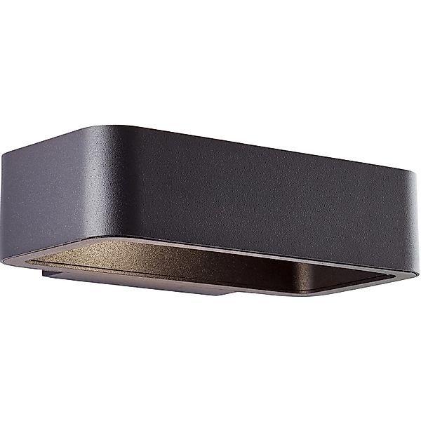 Brilliant LED-Außenwandleuchte Golda 22 cm x 13 cm Schwarz günstig online kaufen