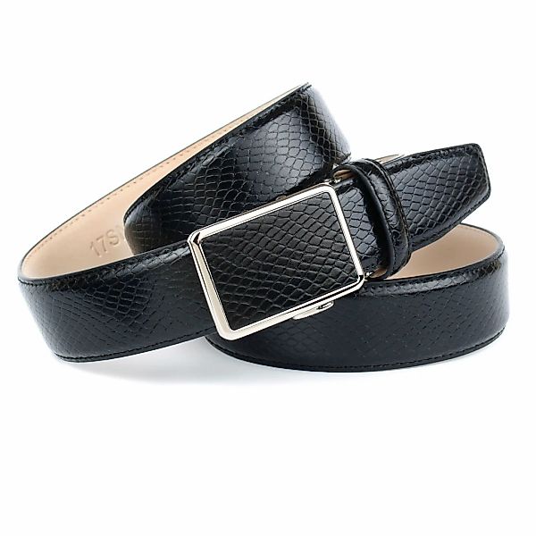 Anthoni Crown Ledergürtel mit Snake-Prägung günstig online kaufen