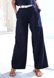 LASCANA Palazzohose mit Gürtelschlaufen, Leinenhose, Sommerhose, günstig online kaufen