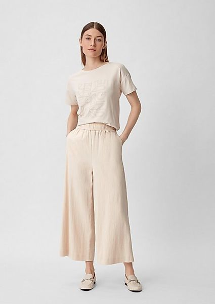 Comma Stoffhose Relaxed: Culotte aus Leinenmix Gummizug günstig online kaufen