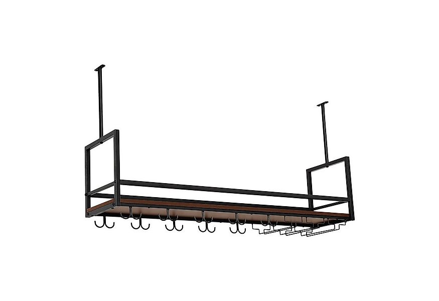 en.casa Weinregal, mit Glashalterung »Borejle« 120 x 30 x 65 cm Schwarz/Wal günstig online kaufen