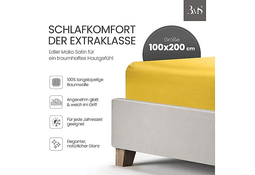 BETTWAESCHE-MIT-STIL Spannbettlaken Mako Satin Spannbettlaken, Matratzenhöh günstig online kaufen