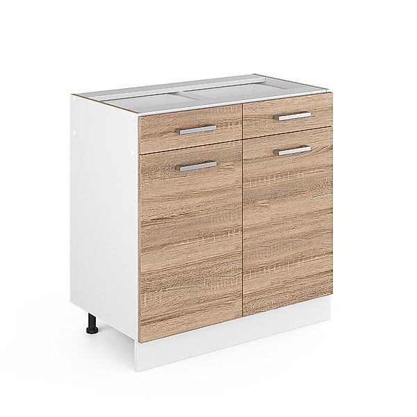 Vicco Schranksystem R-Line, Sonoma/Weiß, 80cm mit günstig online kaufen