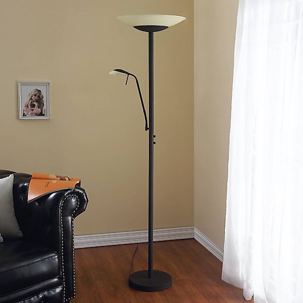 Lindby LED-Stehlampe Ragna, Leselicht, dunkelbraun, dimmbar günstig online kaufen