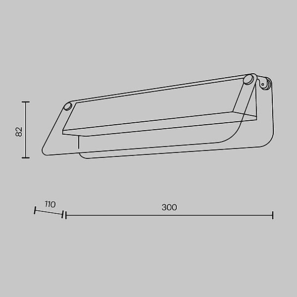 LED-Wandlampe FLAT, grau/messing, Breite 30 cm, Glas/Metall günstig online kaufen