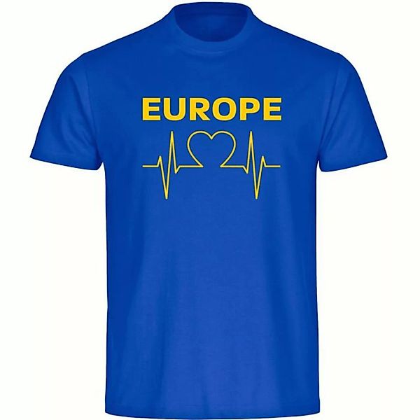 multifanshop T-Shirt Herren Europe - Herzschlag - Männer günstig online kaufen