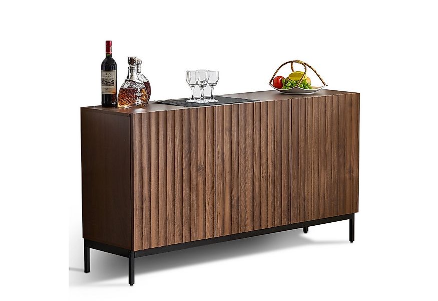 Merax Sideboard Skandi mit 3 Türen und verstellbaren Einlegeböden (Aktensch günstig online kaufen