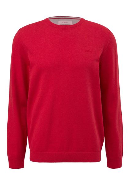 s.Oliver Longpullover Strickpullover Baumwollpullover mit Logo-Stickerei günstig online kaufen
