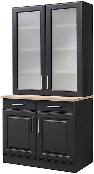 HELD MÖBEL Küchenbuffet "Stockholm", hochwertige MDF-Fronten, 2 Glasrahment günstig online kaufen