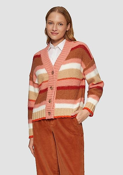 s.Oliver Cardigan Strickjacke Gestreifte Strickjacke mit Knopfleiste günstig online kaufen