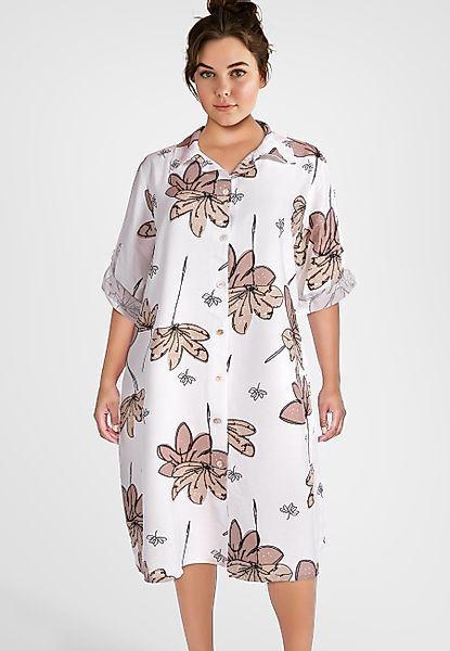 PEKIVESSA Sommerkleid Hemdblusenkleid mit Turn-Up-Ärmel Legerer günstig online kaufen