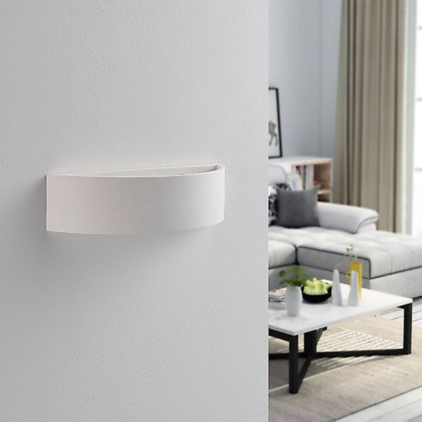 Lindby Wandfluter Aurel, Gips, 30 cm, up/down, bemalbar, E14 günstig online kaufen
