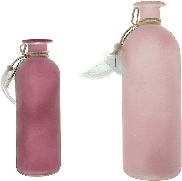 Dekoleidenschaft Tischvase aus Glas in rosa günstig online kaufen