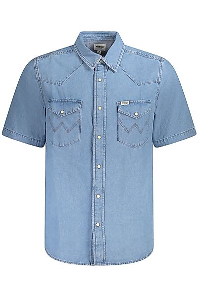 Wrangler Langarmhemd Stylisches Blaues Kurzarm-Jeanshemd für günstig online kaufen