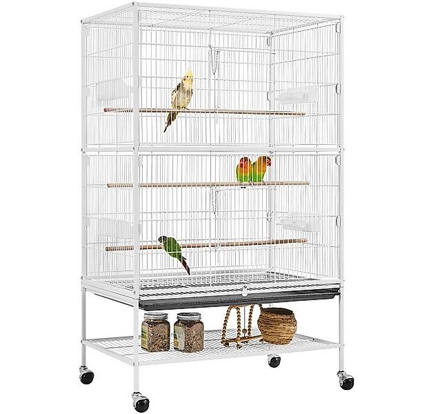 Yaheetech Vogelkäfig, Vogelvoliere Nagerkäfig mit Schmutzwanneneinsatz günstig online kaufen