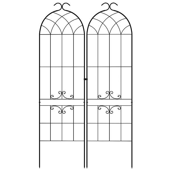 Outsunny Lot von 2 Garten-Gittern, Rankhilfe für Kletterpflanzen aus Metall günstig online kaufen