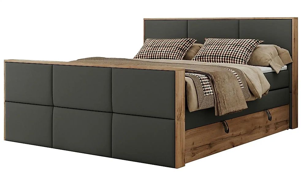 Boxspringbett mit Bettkasten Albero 2 King ¦ grau ¦ Maße (cm): B: 128 H: 11 günstig online kaufen