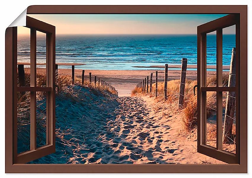 Artland Wandbild »Fensterblick Weg zum Nordseestrand«, Strand, (1 St.), als günstig online kaufen