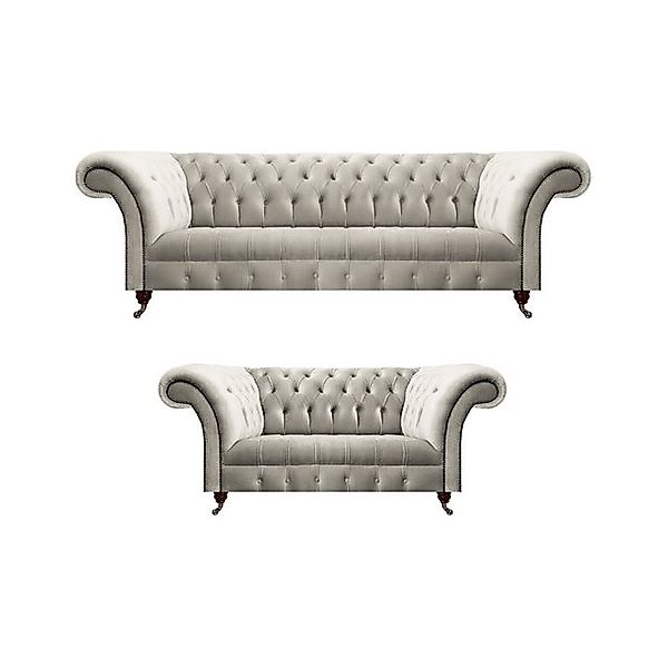 JVmoebel Chesterfield-Sofa Chesterfield Luxus Design Garnitur 2x Sofas Wohn günstig online kaufen