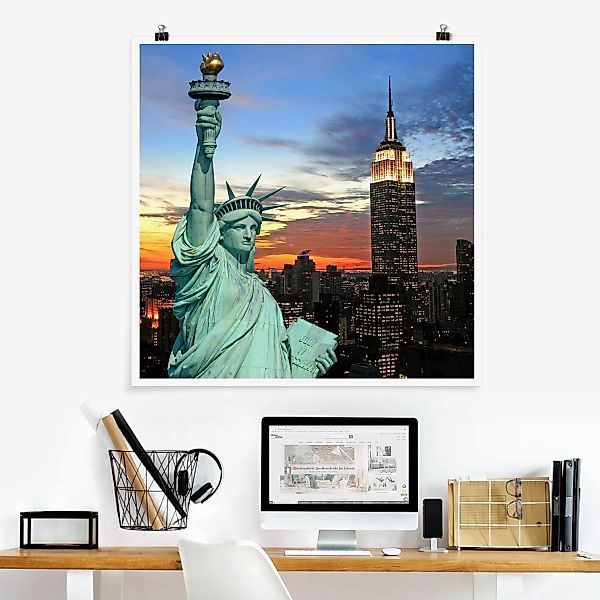 Poster - Quadrat New York at Night günstig online kaufen