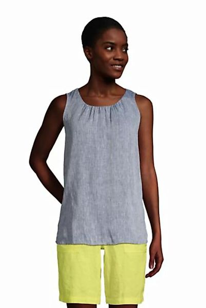 Ärmelloses Leinenshirt, Damen, Größe: 48-50 Normal, Blau, by Lands' End, In günstig online kaufen