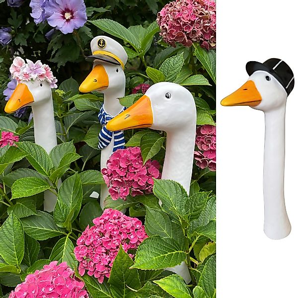 Online-Fuchs Gartenfigur Gänsehals Gartenstecker Gans - günstig online kaufen