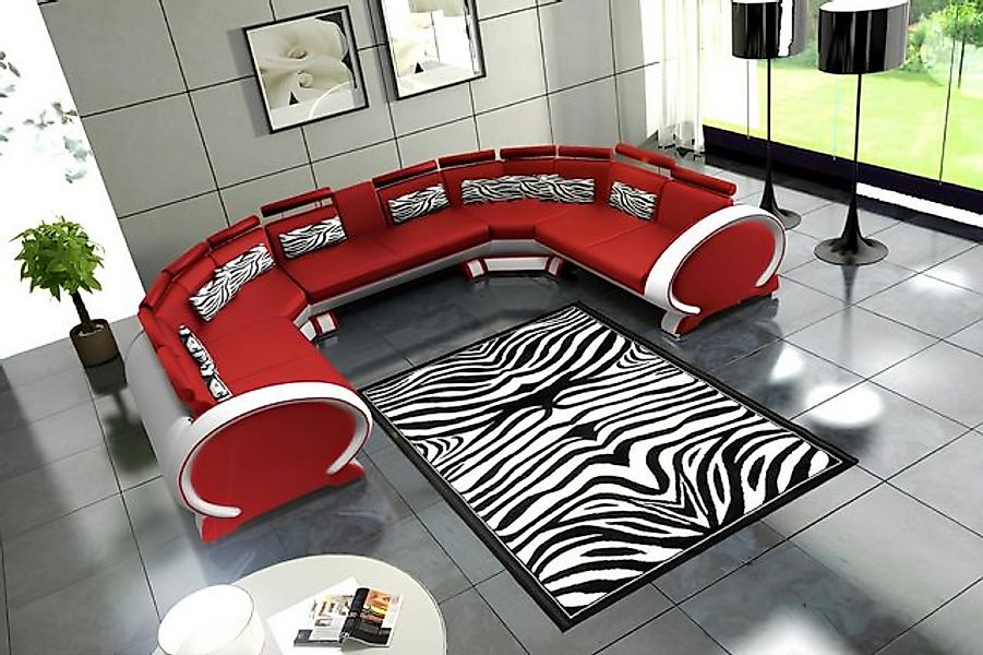 JVmoebel Ecksofa Ledersofa mit USB Polstersofa Sofa Garnitur Wohnlandschaft günstig online kaufen