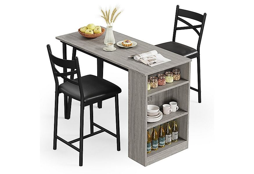 GarveeMore Essgruppe Esstisch Klappbar mit 2 Stühlen für Küche & Esszimmer, günstig online kaufen