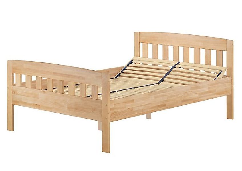 ERST-HOLZ Bett Doppelbett Zeitlos Buche massiv hohe Sitzt-Kante 140x200 cm, günstig online kaufen