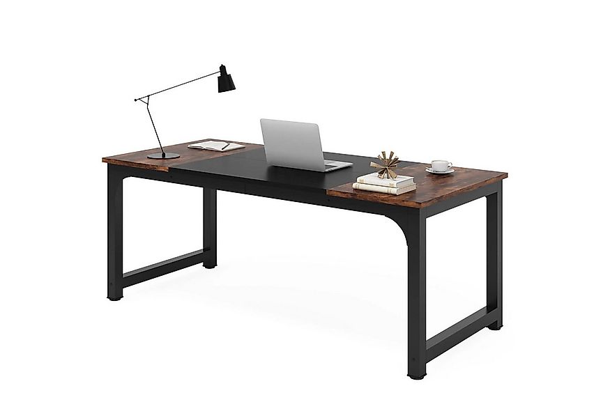 Tribesigns Schreibtisch 160/180x80 cm, großer Industrial Computertisch für günstig online kaufen