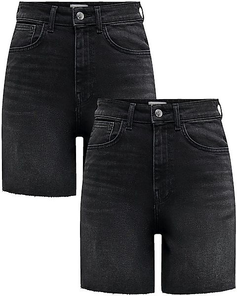 ONLY Jeansshorts (Spar Set) Mid Waist Shorts schwarz im Doppelpack günstig online kaufen