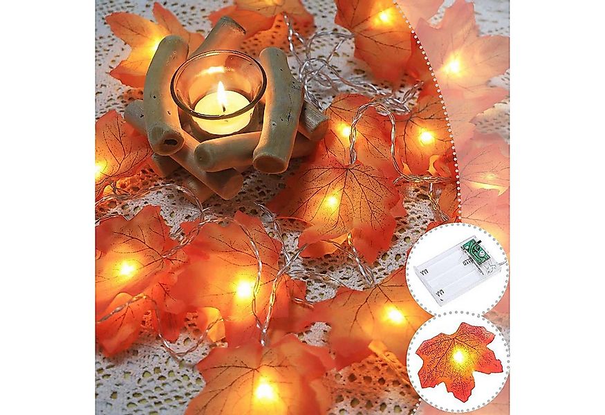 MUPOO LED-Girlande LED Lichterkette Ahornblatt Halloween Beleuchtung, Batte günstig online kaufen