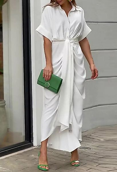 SEGUEN Sommerkleid Halblanges kurzärmeliges Kleid mit Revers Einreihige Kle günstig online kaufen