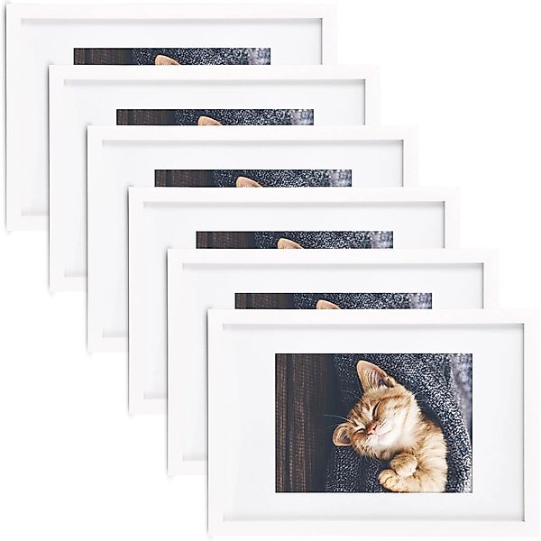 Bomoe Galeria Bilderrahmen 1 Bild 13x18cm Weiß 6tlg günstig online kaufen