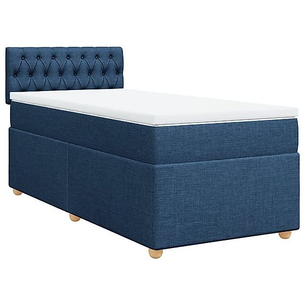 vidaXL Bett Boxspringbett mit Matratze Blau 80x200 cm Stoff günstig online kaufen