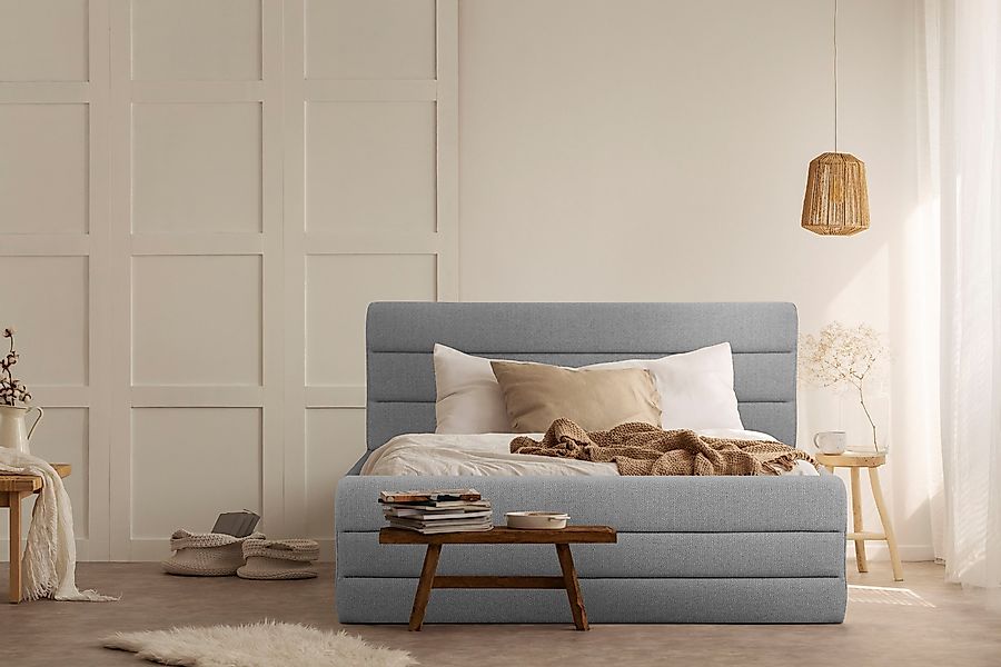 OTTO products Polsterbett "Merrit", Quernaht im Kopf- und Fußteil, in 5 Bre günstig online kaufen